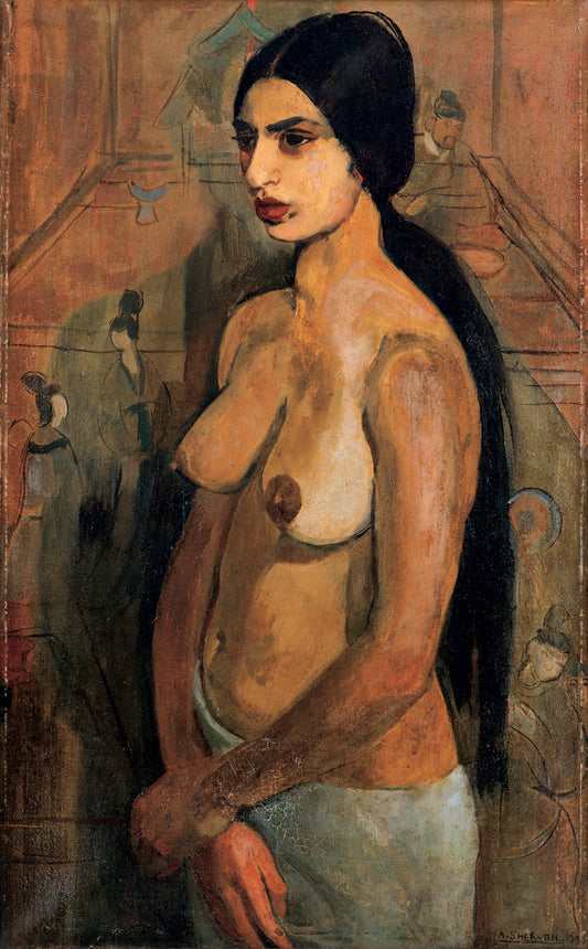 Self-Portrait as Tahitian, vintage artwork by Amrita Sher-Gil, 12x8" (A4) Poster