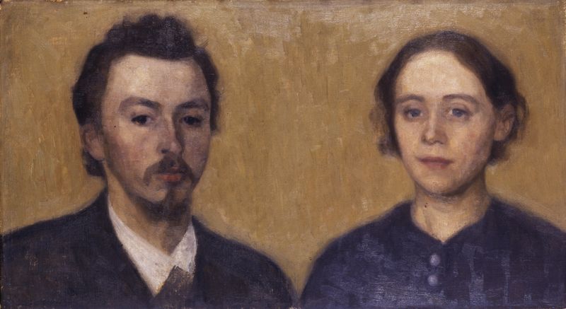 e Portrait of the Artist and his Wife by Vilhelm Hammershoi,A3(16x12")Poster