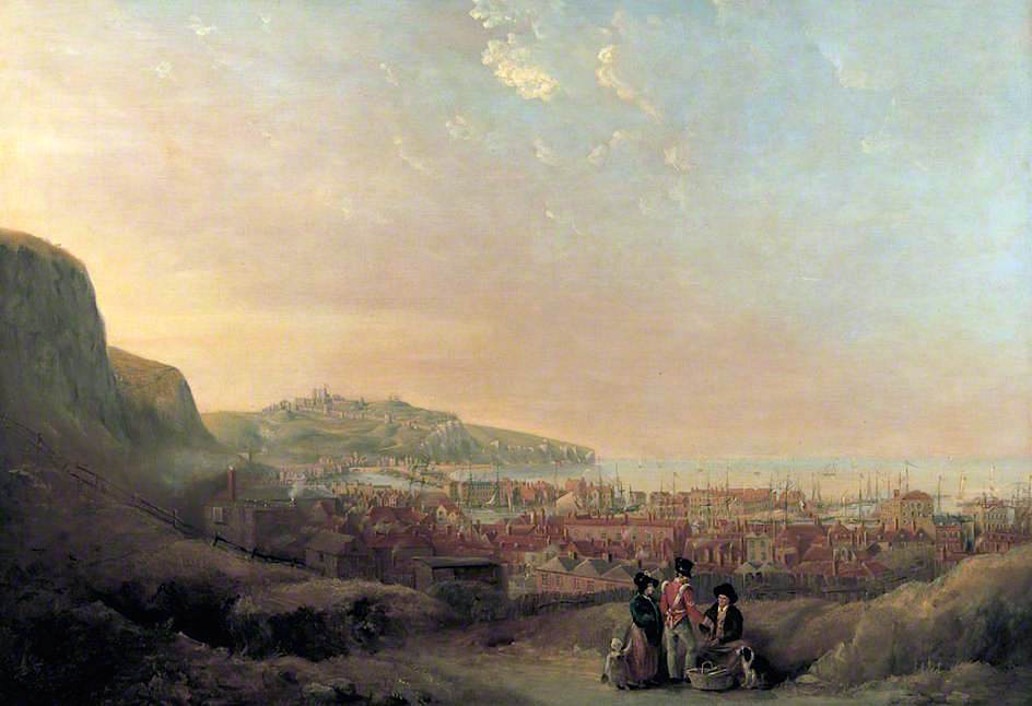 Dover from the Western Heights, vintage artwork by Attributed to William Burgess, A3 (16x12") Poster Print