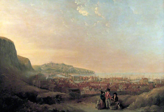 Dover from the Western Heights, vintage artwork by Attributed to William Burgess, A3 (16x12