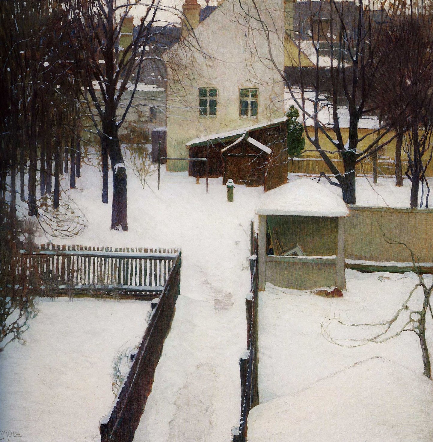 Winter Scene in Heiligenstadt by Carl Julius Rudolf Moll,A3(16x12")Poster