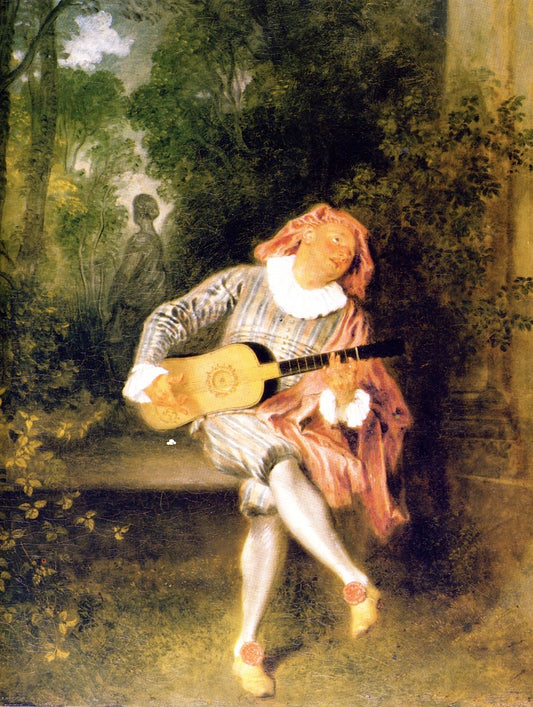 Mezzetin, vintage artwork by Jean-Antoine Watteau, 12x8" (A4) Poster