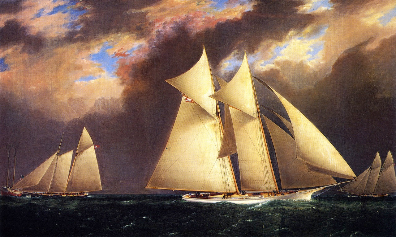 The First America's Cup Race, August 8, 1870, vintage artwork by James E. Buttersworth, A3 (16x12") Poster Print