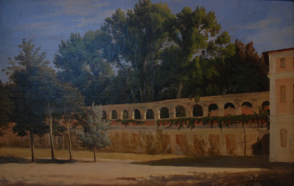 Villa Borghese, vintage artwork by Gustaf Wilhelm Palm, A3 (16x12") Poster Print