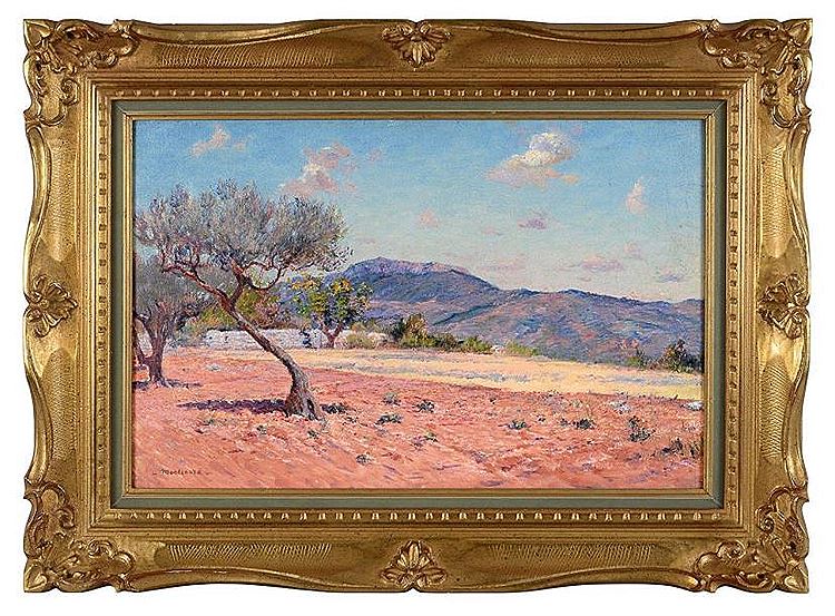 Landscape at Midi, vintage artwork by Frederic Montenard, 12x8" (A4) Poster