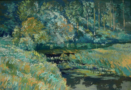 At the Close of the Day by the River Labe by Vaclav Radimsky,A3(16x12")Poster