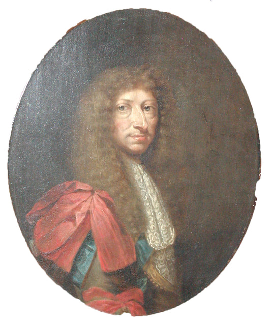 Portrait of Frederik Ahlefeldt til Langeland, vintage artwork by Abraham Wuchters, 12x8" (A4) Poster