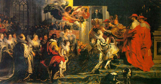 Coronation of Marie de Medici, vintage artwork by Peter Paul Rubens, 12x8" (A4) Poster