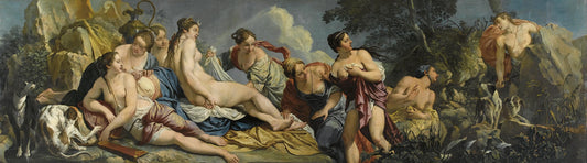 Diana and Nymphs Surprised by  Actaeon, vintage artwork by Giacomo Ceruti, 12x8" (A4) Poster