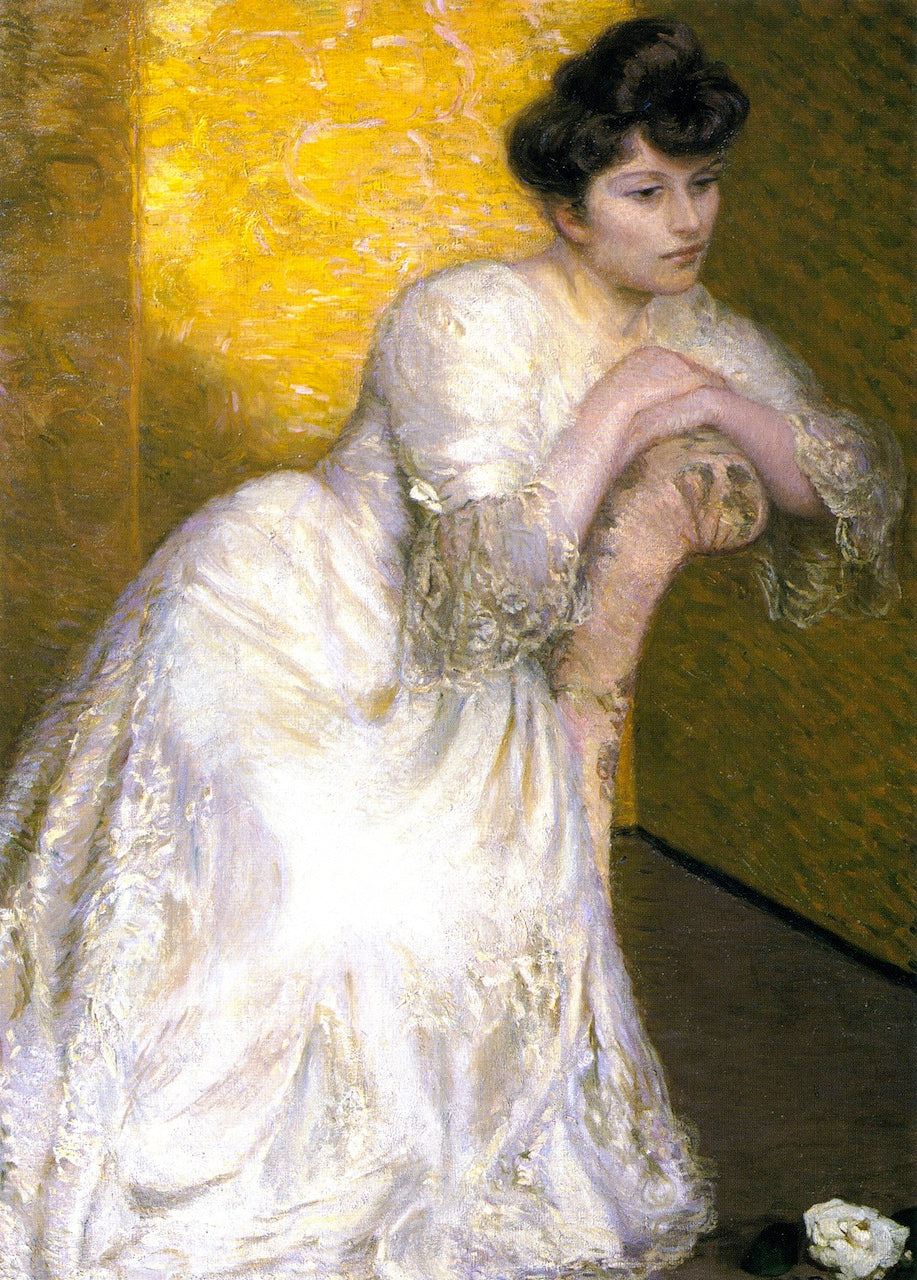 The Yellow Screen, vintage artwork by Lilla Cabot Perry, 12x8" (A4) Poster