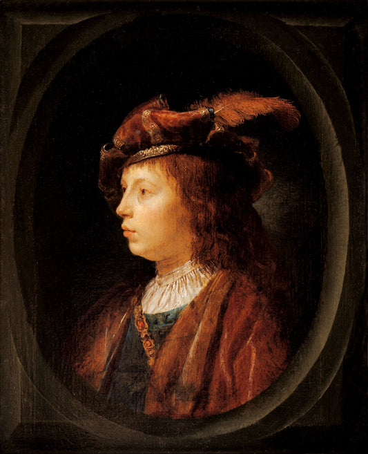 Head of a youth, vintage artwork by Gerrit Dou, 12x8" (A4) Poster