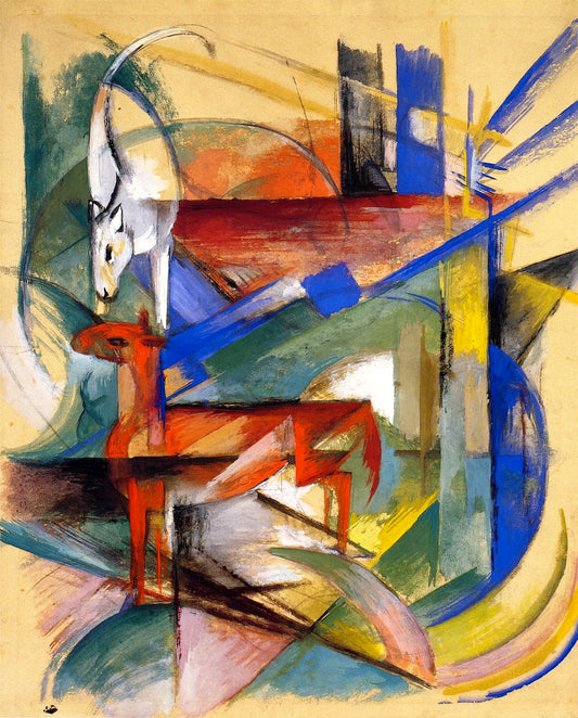 Composition of Animals II by Franz Marc,16x12(A3) Poster