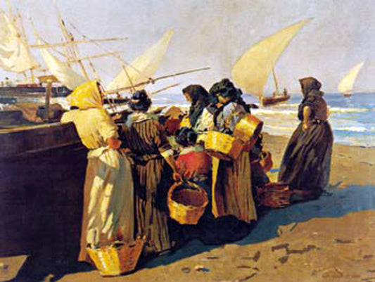 Pescadoras by Enrique Martinez Cubells,16x12(A3) Poster