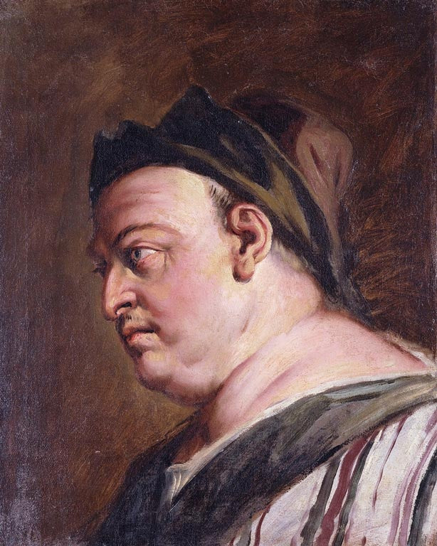 Head of a Man in Profile (A Steward?), vintage artwork by Sebastiano Ricci, 12x8" (A4) Poster