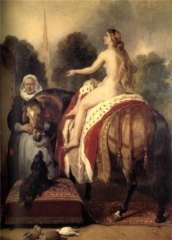 Lady Godiva's Prayer, vintage artwork by Sir Edwin Landseer, A3 (16x12") Poster Print