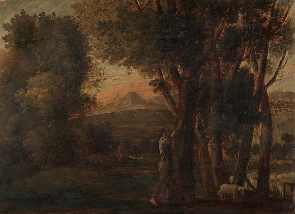 Landscape with Erminia, vintage artwork by Claude Lorrain, 12x8" (A4) Poster