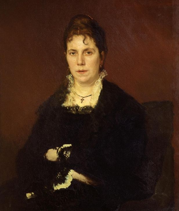 Portrait of Sofia Kramskaya, vintage artwork by Ivan Kramskoi, 12x8" (A4) Poster