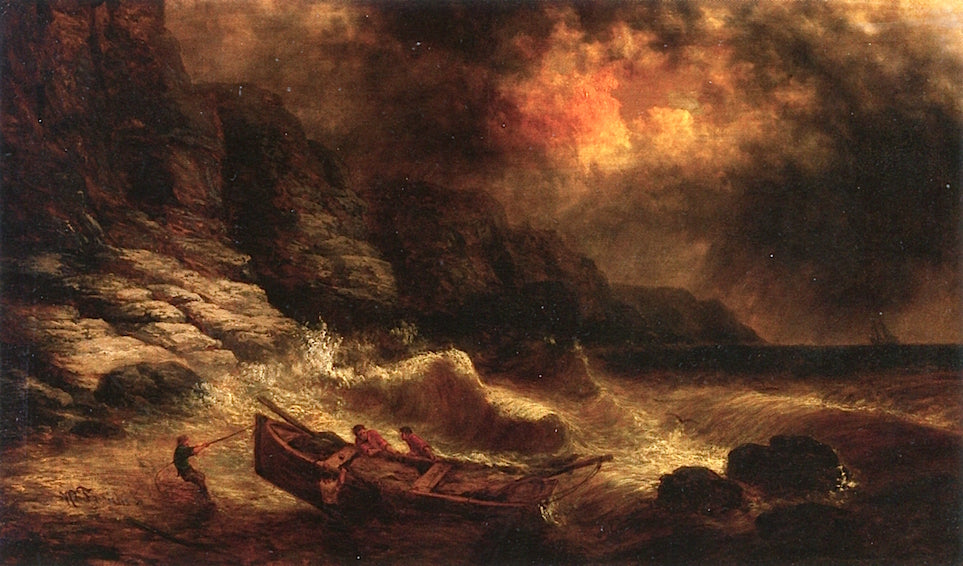 Stormy Seas, vintage artwork by William Charles Anthony Frerichs, 12x8" (A4) Poster