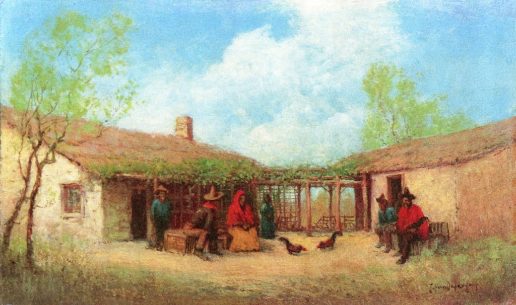 Mexican Jacales, vintage artwork by Julian Onderdonk, 12x8" (A4) Poster