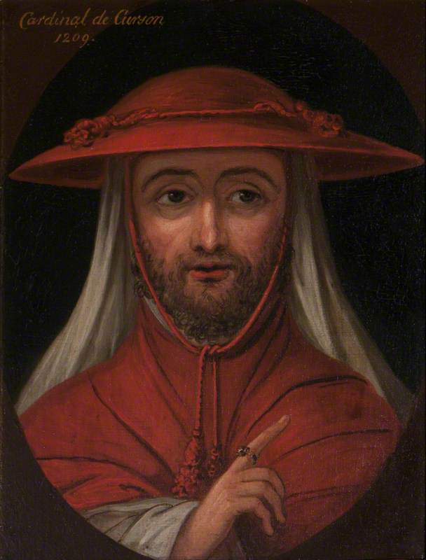 Cardinal Robert de Curzon, vintage artwork by Attributed to William Hamilton, 12x8" (A4) Poster