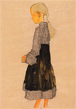 Austrian Girl, vintage artwork by Egon Schiele, 12x8" (A4) Poster