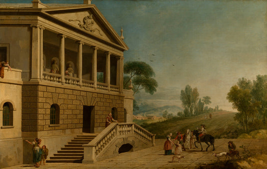 View of the Pavilion or Bagnio at Eastbury, vintage artwork by Antonio Visentini, 12x8" (A4) Poster