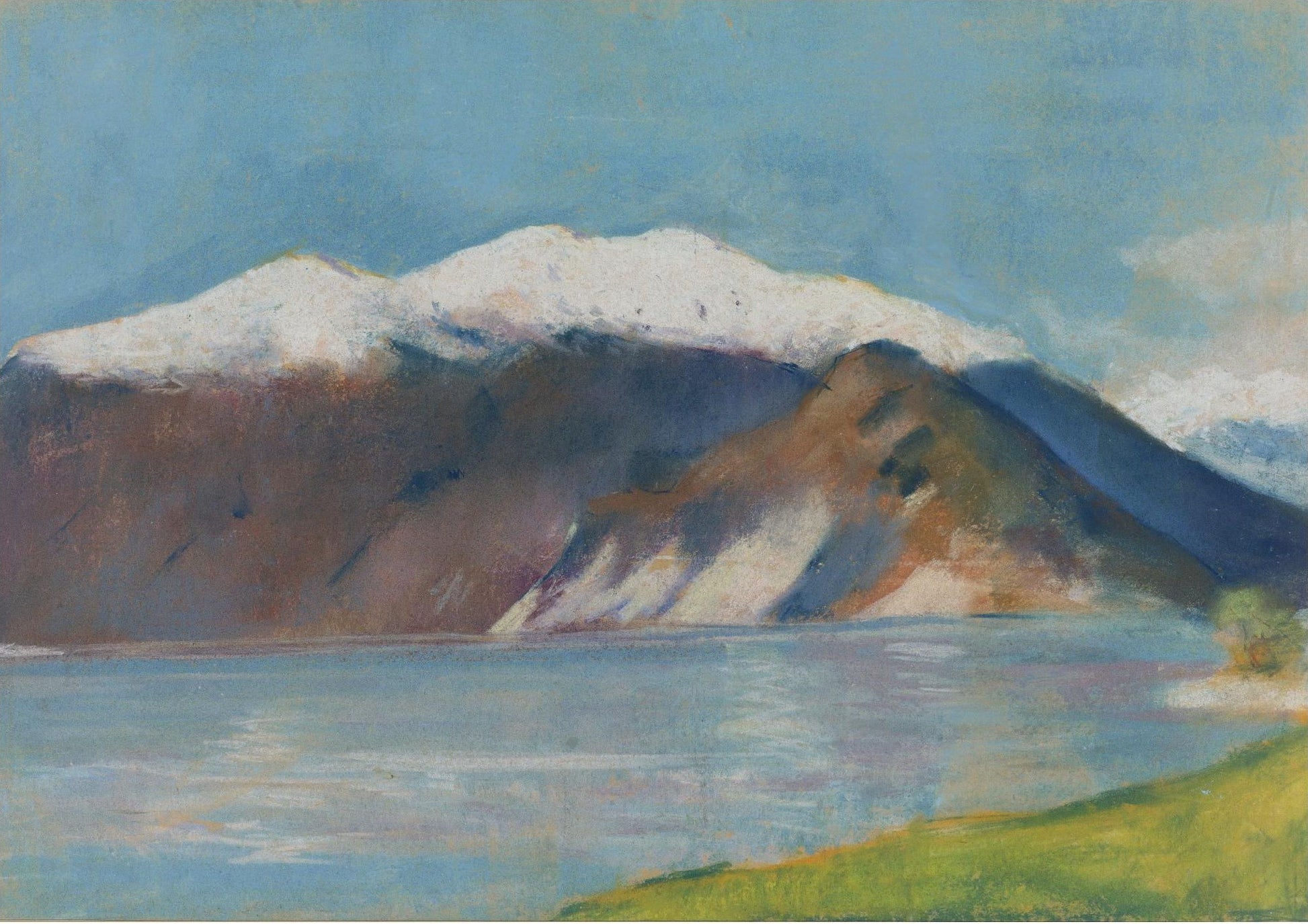 Lake Garda and Monte Baldo by Lesser Ury,A3(16x12")Poster