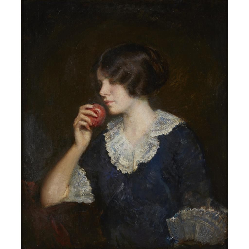 Lady with an Apple by Adolphe Borie,16x12(A3) Poster