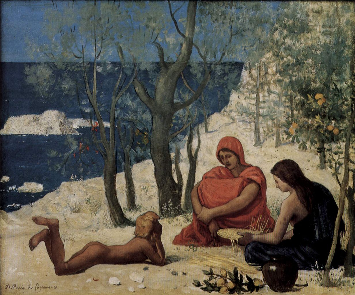 The White Rocks, vintage artwork by Pierre Puvis de Chavannes, 12x8" (A4) Poster