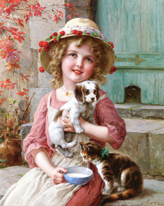 New Friends, vintage artwork by Emile Vernon, 12x8" (A4) Poster