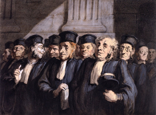 Lawyers, vintage artwork by Honore Daumier, A3 (16x12") Poster Print