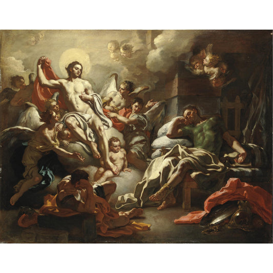 Christ Appearing to St. Martin, vintage artwork by Francesco Solimena, 12x8" (A4) Poster