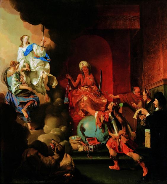Injustice enthroned, vintage artwork by Ary de Vois, 12x8" (A4) Poster