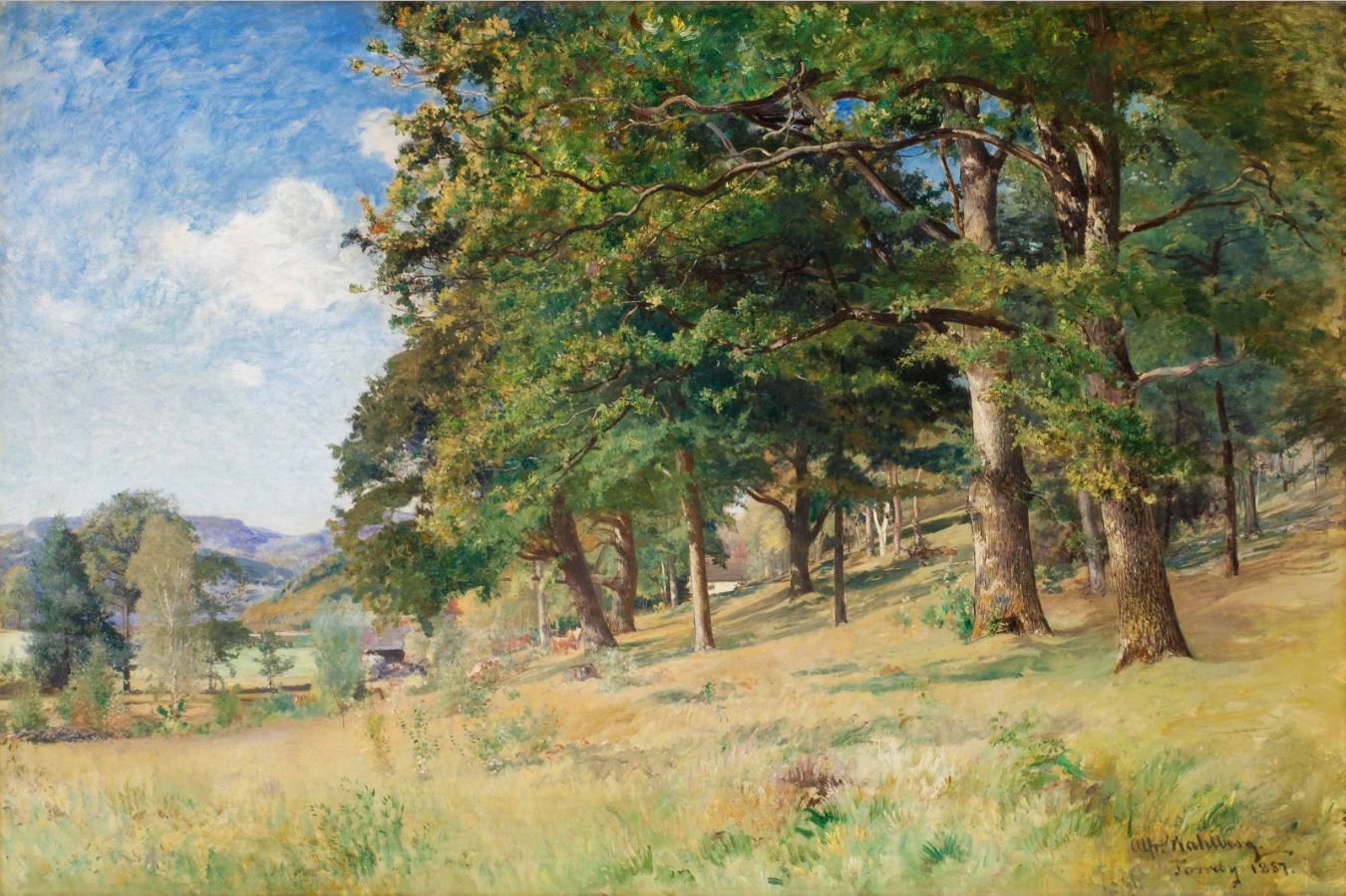 Skogsbacken, vintage artwork by Alfred Wahlberg, 12x8" (A4) Poster