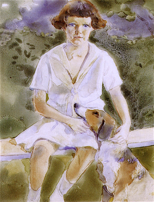 Lillian Forbes with Dog by Lucy May Stanton,16x12(A3) Poster