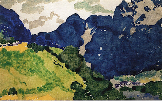 Blue Mountains, vintage artwork by Augusto Giacometti, 12x8" (A4) Poster