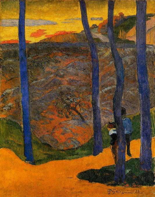Blue Trees, vintage artwork by Paul Gauguin, 12x8" (A4) Poster