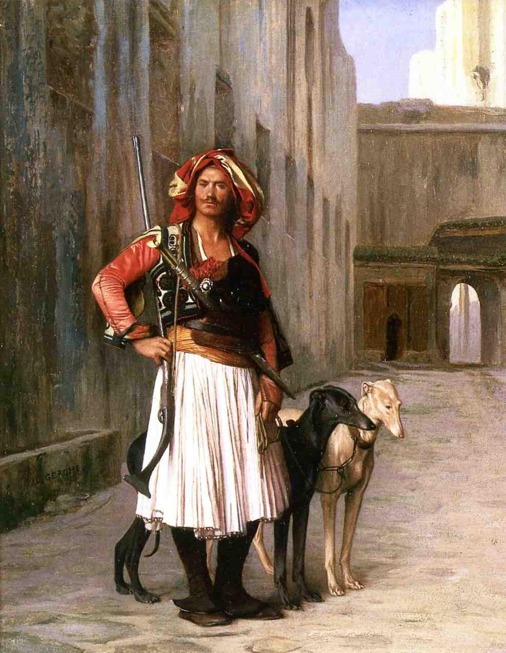 Arnaut from Cairo, vintage artwork by Jean-Leon Gerôme, 12x8" (A4) Poster