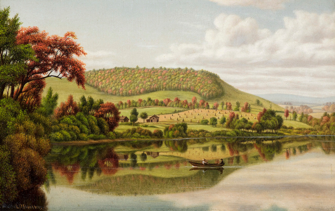 Autumn Reflections, vintage artwork by Levi Wells Prentice, 12x8" (A4) Poster