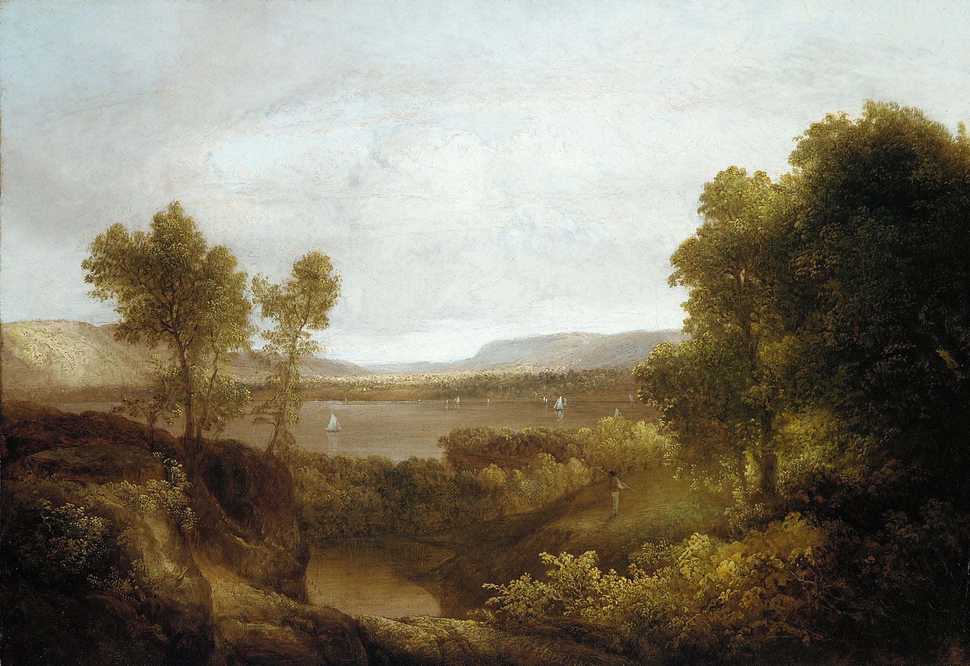 On the Hudson, vintage artwork by Thomas Doughty, A3 (16x12") Poster Print
