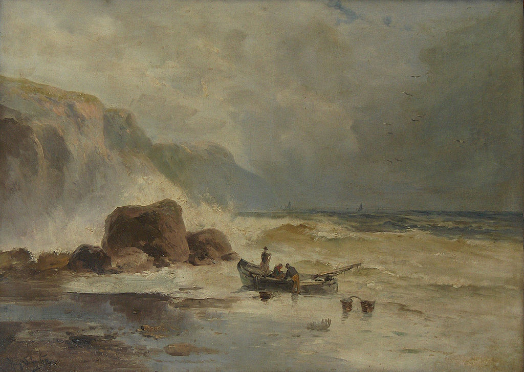 Landing of fishing boats by Henry Schouten,A3(16x12")Poster