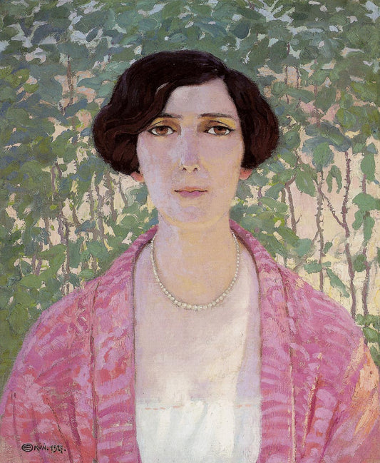 Portrait of Aeny Frewert, vintage artwork by Edward Okuń, 12x8" (A4) Poster
