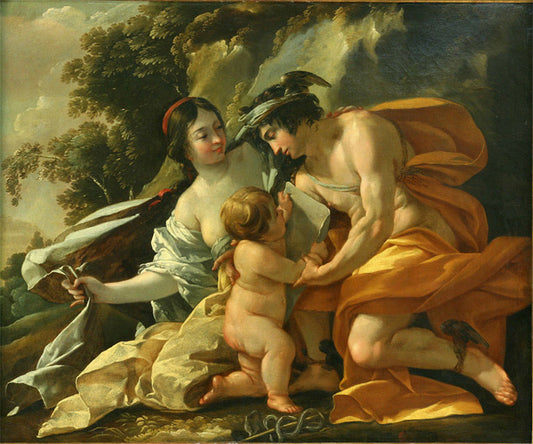 Venus, Mercury and Cupid, vintage artwork by Nicolas Chapron, 12x8" (A4) Poster