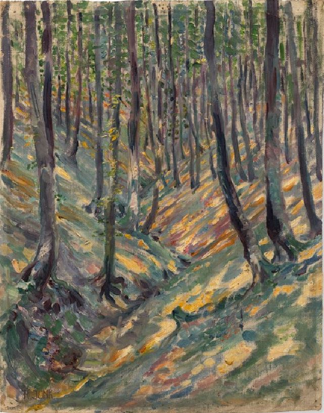 Forest Path, vintage artwork by Rudolf Junk, 12x8" (A4) Poster