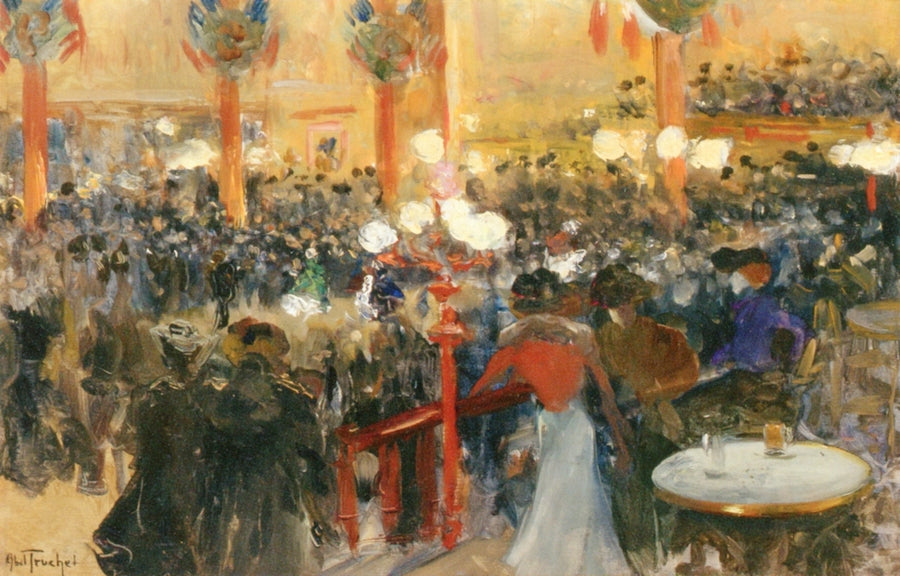 An Elegant Party, vintage artwork by Louis Abel-Truchet, 12x8" (A4) Poster