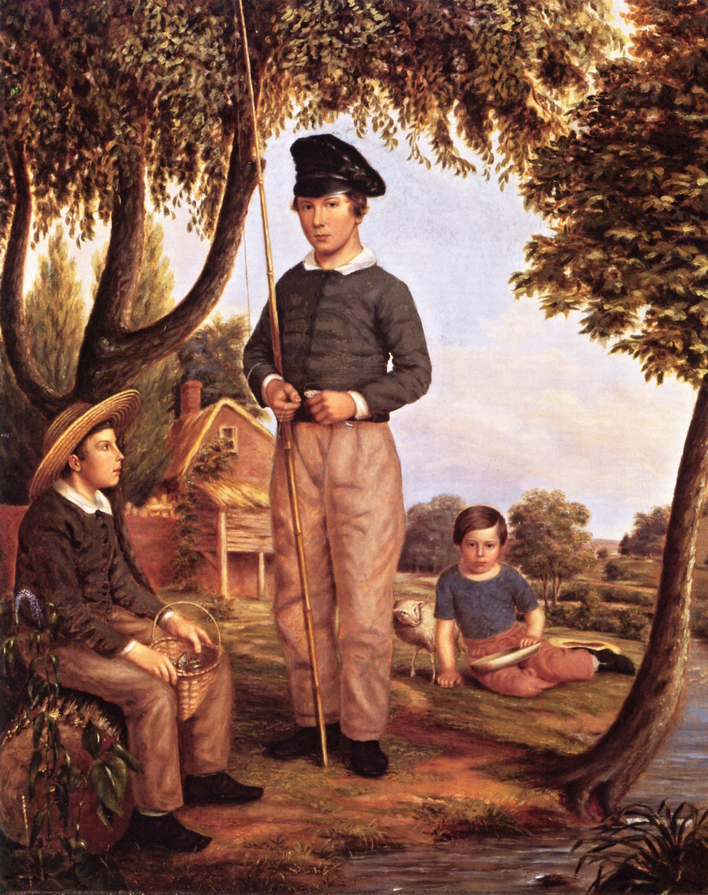 Preparing to Fish, vintage artwork by James A. Cafferty, A3 (16x12") Poster Print
