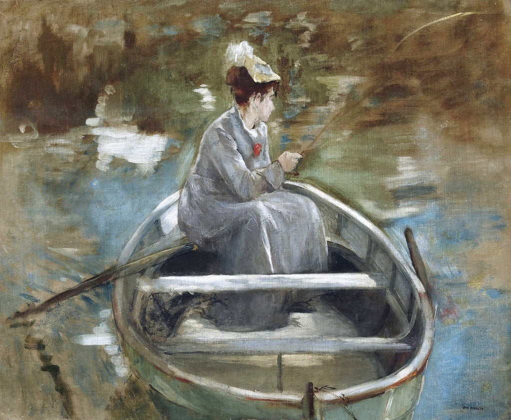 In The Boat, vintage artwork by Eva Gonzales, 12x8" (A4) Poster