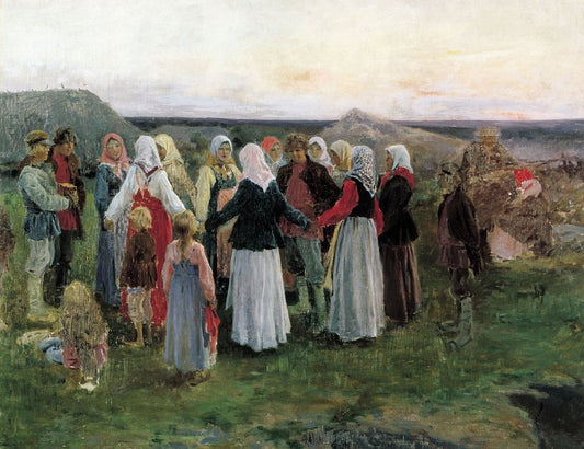 The Round Dance, vintage artwork by Alexei Stepanov, 12x8" (A4) Poster