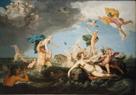 Triumph of Neptune, vintage artwork by Abraham Bloemaert, 12x8" (A4) Poster