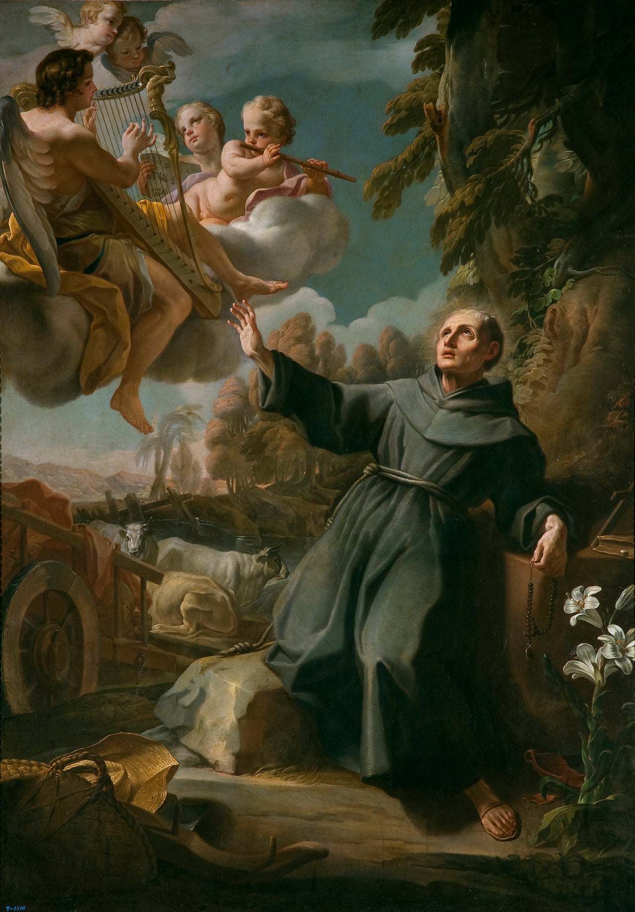 Vision of San Sebastian de Aparicio, vintage artwork by Mariano Salvador Maella, 12x8" (A4) Poster